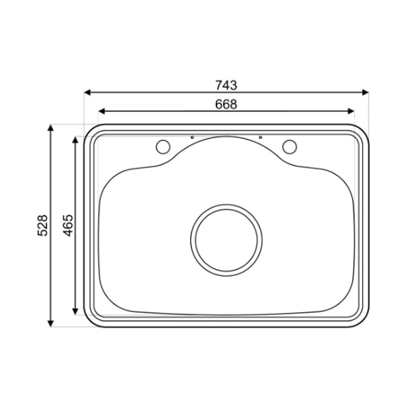Asil Turkish Stainless Steel 1 Bowl Kitchen Sink 52.5×74.5 cm - Asil - AS 186