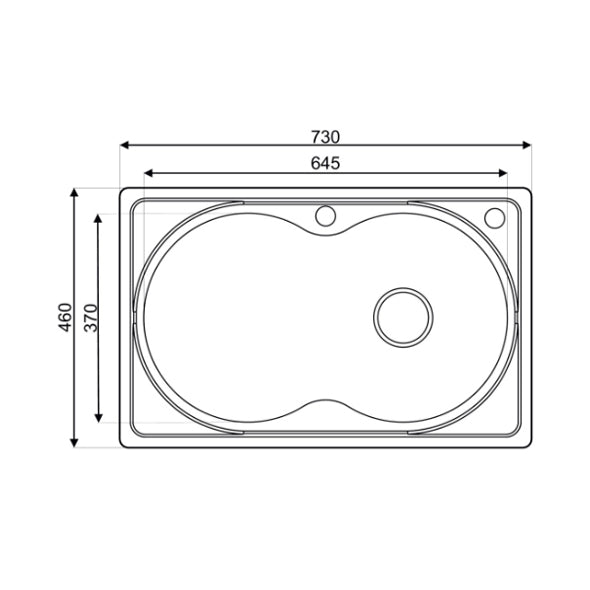 Asil Turkish Stainless Steel 1 Bowl Kitchen Sink 46×73 cm - Asil - AS 188