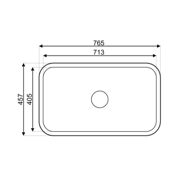 Asil Turkish Stainless Steel 1 Bowl Kitchen Sink 46×76 cm - Asil - AS 351