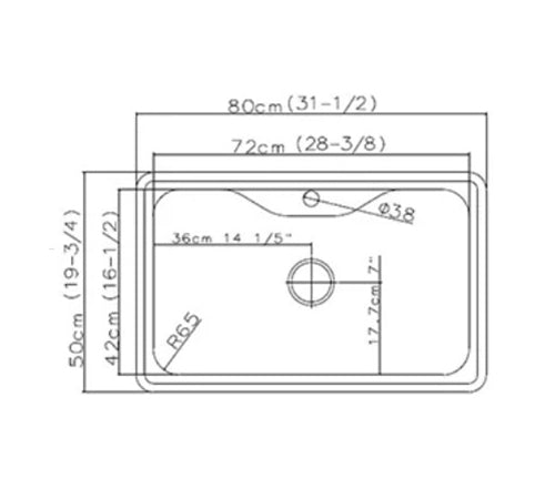 Asil Turkish Stainless Steel 1 Bowl Kitchen Sink 50×80 cm - Asil - AS 65