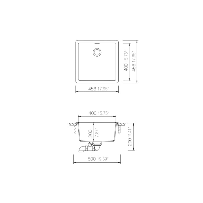 Shock Brooklyn Quartz Kitchen Sink - Croma - BROOKLYN N-100