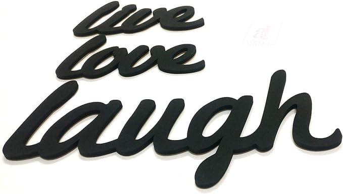 لافتة حائط خشبية بعبارة "Live Love laugh" لديكور الحائط طول 13 سم × عرض 29 سم - B07MBFKYVZ