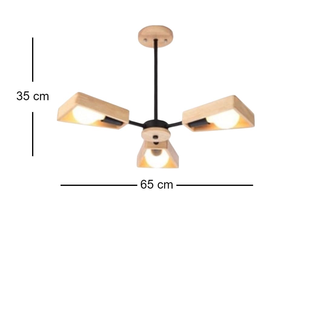 Y-Lights Ceiling Lamp - Black & Beige - Steel & Wood - 65*35 cm - YLK0024