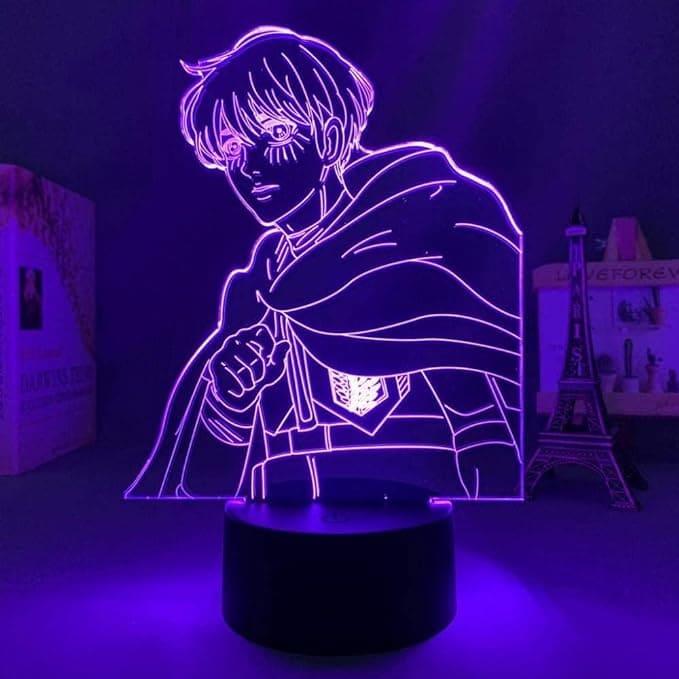 Attack on Titan - Eren Yeager Figure Acrilic Tabe Lamp 16 Colors Change With Remote Control - Charged by USB Or Batteries - B09PJPWRGW