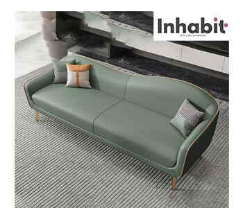 Relaxing Sofa Chaise-long Modern Minimalist - Color: Olive Green - W200cm D55cm H75cm - Inhabit - IF-00058