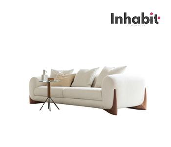Luxury Soft Fabric Sofa In 2 Colors - W170cm D85cm H70cm - Color: Beige - Inhabit - IF-00085