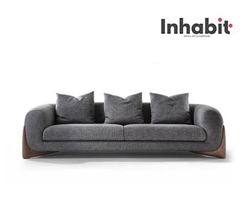 Luxury Soft Fabric Sofa In 2 Colors - W170cm D85cm H70cm - Color: Grey - Inhabit - IF-00086