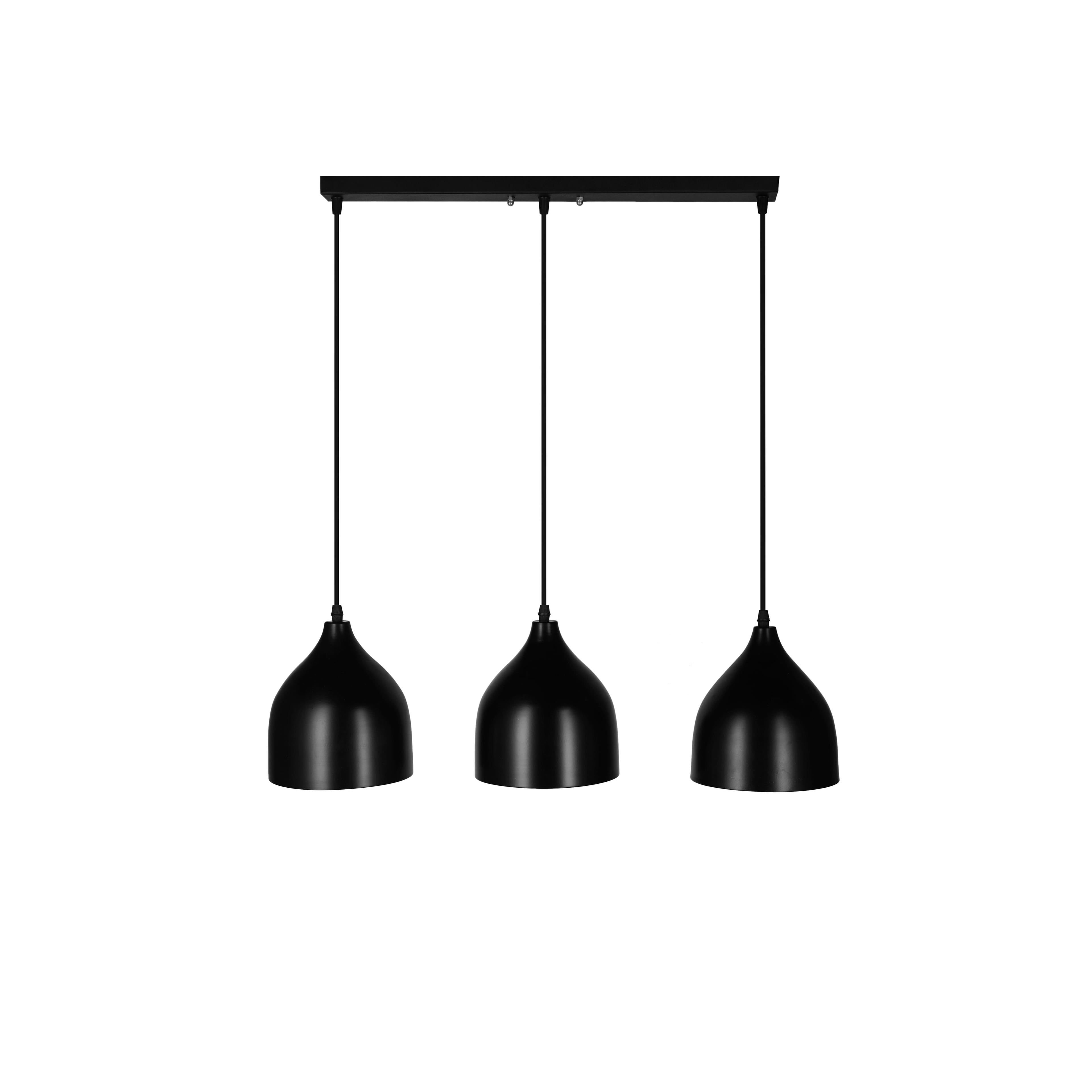 El Rawda Black Modern Metal Tri Modern Flush Light Black 70×70 cm - 3 Lamps - RL-SN-007