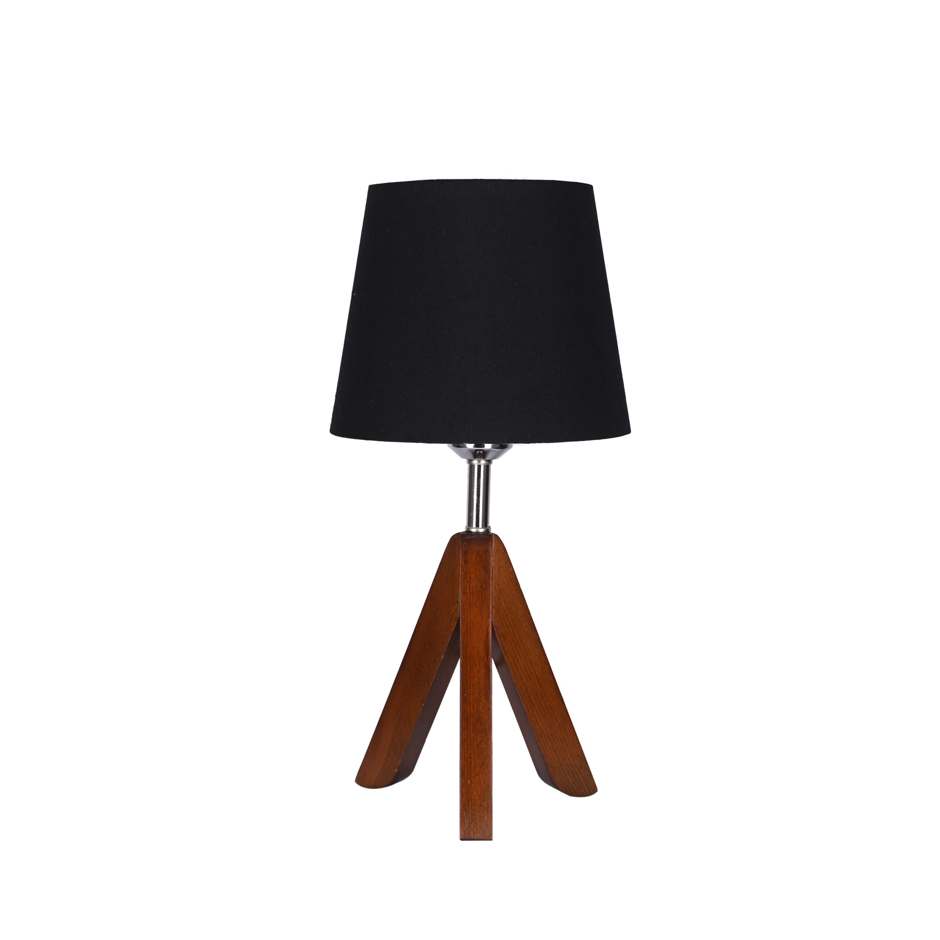 مصباح مكتب الروضة خشب و شابوه قماش أسود - 43×18 سم - 1 لمبة - RL-TL-A-045