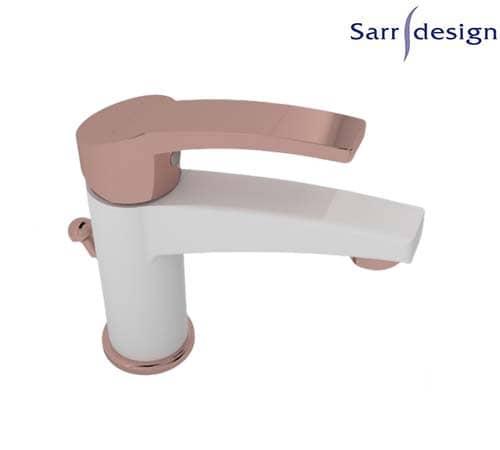 Amazon Single Lever Basin Mixer With Push-up Waste White & Rose Gold - Sarrdesign - SD1120-D-WRG
