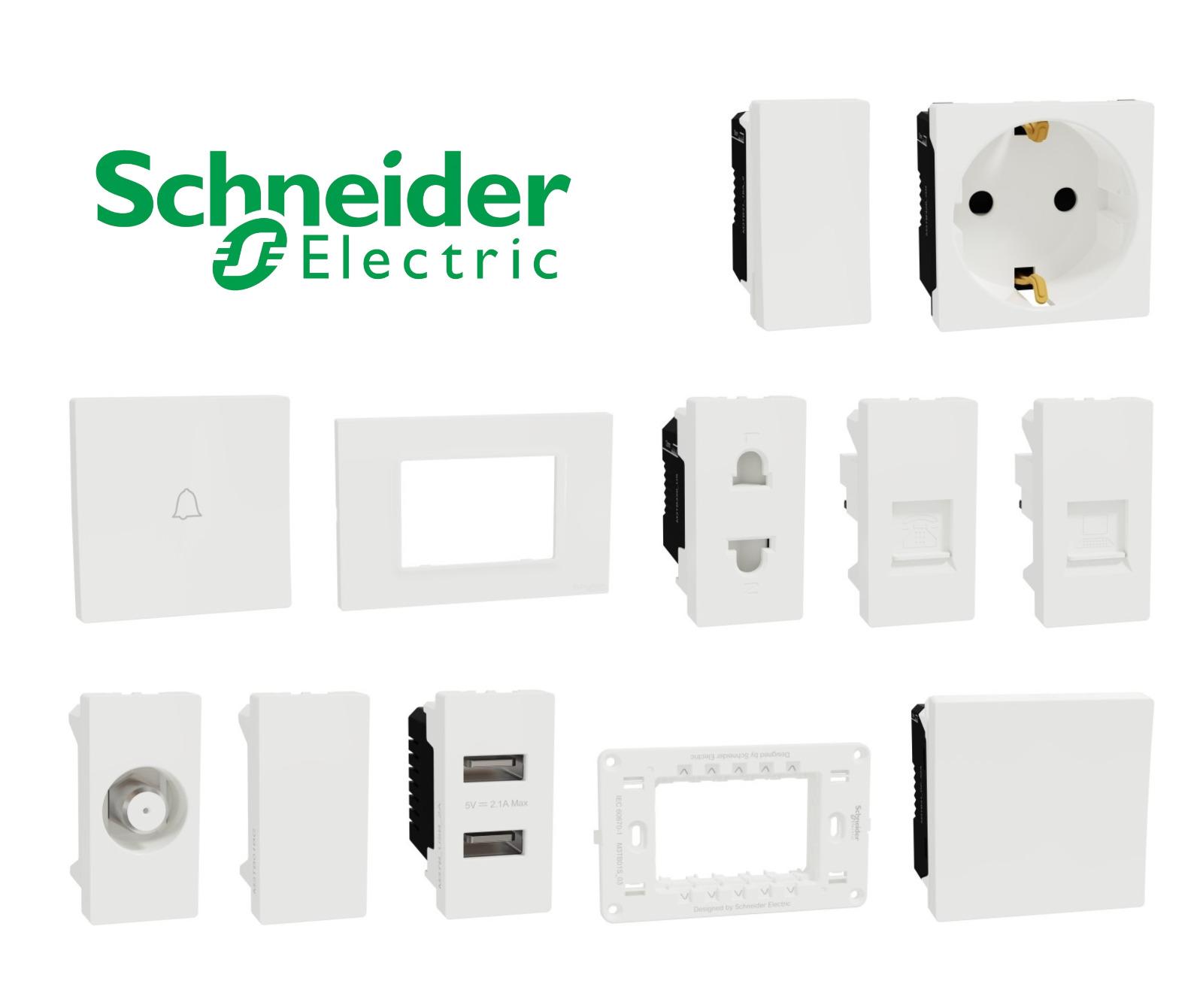 Bundle 1 - Switches & Covers From Schneider Miluz E - White