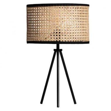 Y-Lights Table Lamp - Black & Beige - Steel & Rattan - 42**25 cm - YL731