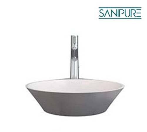 حوض جوتشيا 51X43.5 سم فوق سطح افقي بدون فايظ - رمادي - سانيبيور - 00160100500