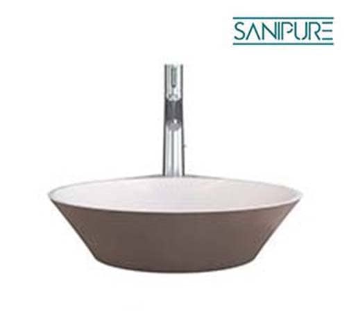 حوض جوتشيا 51X43.5 سم فوق سطح افقي بدون فايظ - موكا - سانيبيور - 00160102500
