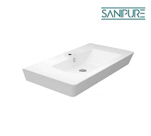 Kepler Furniture Washbasin 90 Cm With Overflow - White - Sanipure - 0419900000