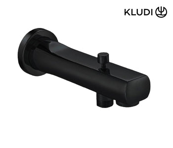 Kludi Rak Wall Mounted Bath Spout With Diverter - Black - 11013.BK2