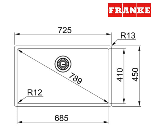 Franke BOX BXX - Stainless Steel Kitchen Sink 1 Bowl 73×45 Cm - 127.0369.284