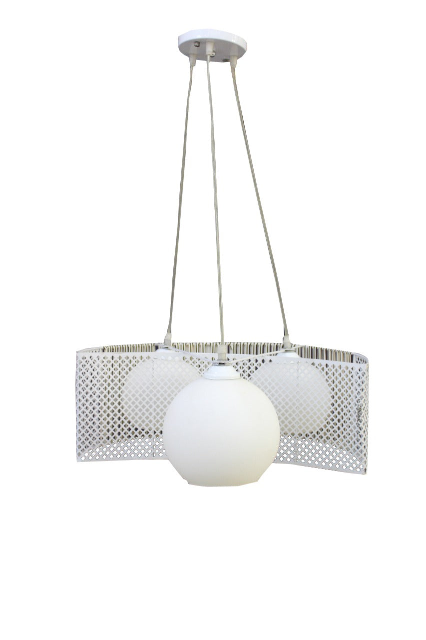 Al Tahhan White Ferforger Pendant 150×45×20 cm - 3 Bulbs - TH-207/3