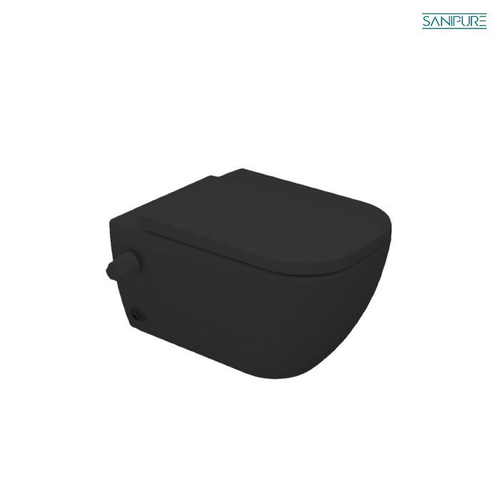 Magnus Sanipure Wall Mounted Toilet With Sprayer - Black - 2508490978