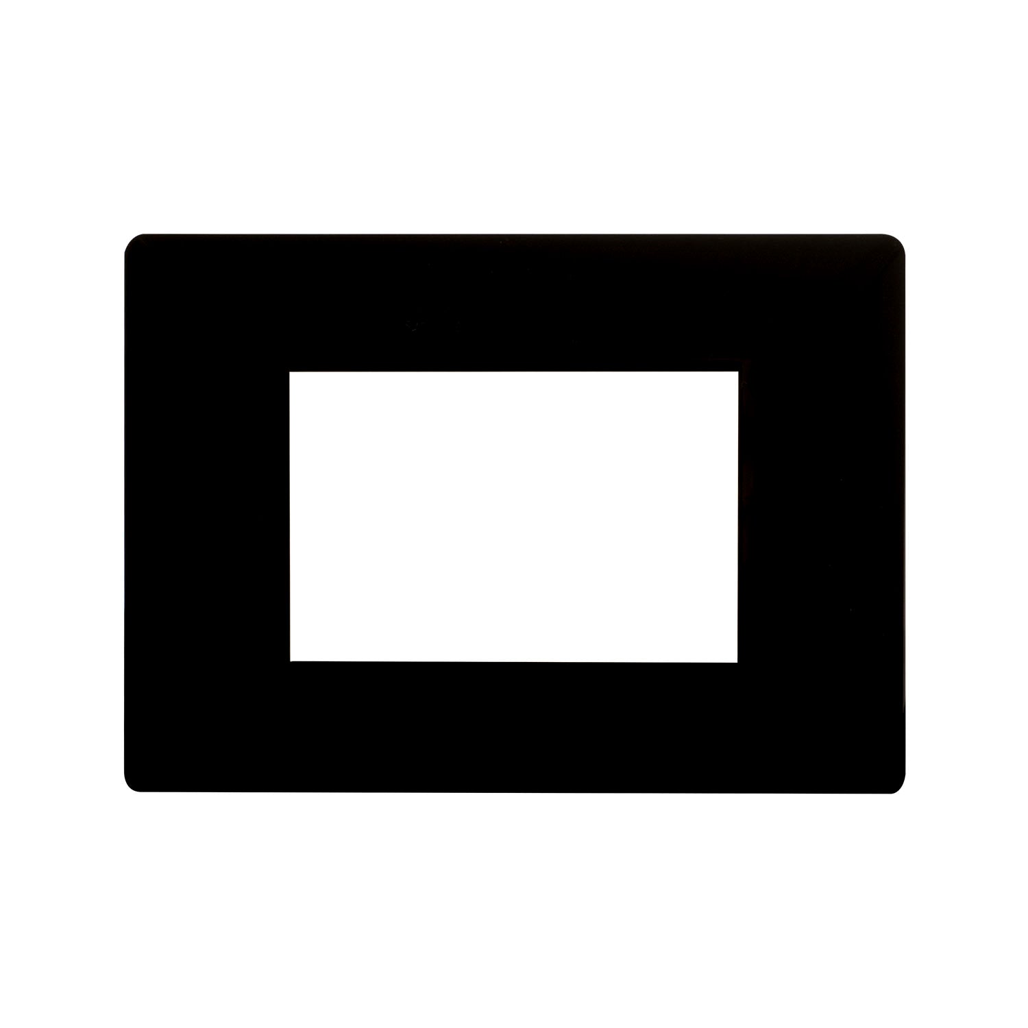 Flat Hajar Cover plate 3 Gang - Black Gloss - SAS - 2741 - 010