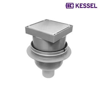 Kessel - Point Drain 100x100 mm With Vertical Outlet 75 mm - 375020036