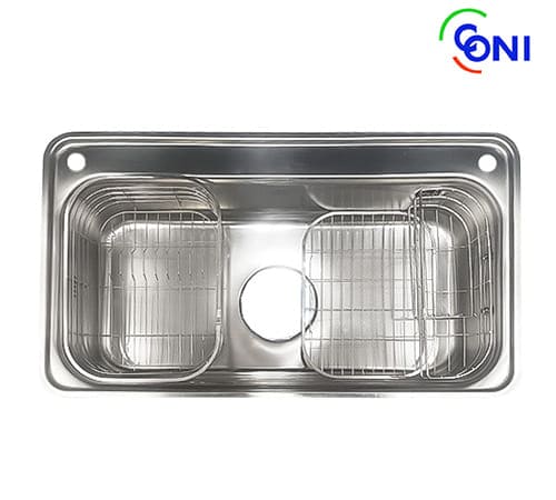 Panorama Coni - Undermount Stainless Steel Kitchen Sink 52×90 cm - 3D900