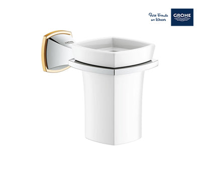 Grohe Grandera Cup Includes Holder - Chrome/Gold - 40626IG0
