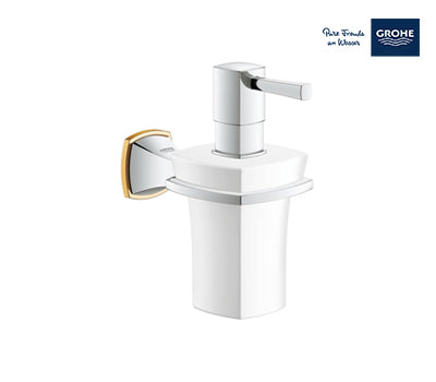 Grohe Grandera Holder With Ceramic Soap Holder & Soap Dispensers - Chrome/Gold - 40627IG0