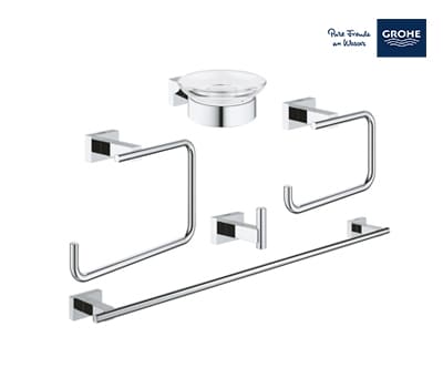 GroheEssential Cube Accessories Set 5-IN-1 - Chrome - 40758001