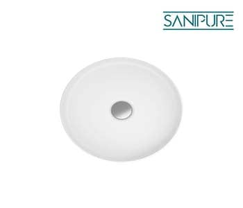 Helios Wash Bowel 35.5 Cm Without Overflow, Without Tap Platform - White - Sanipure - 4203350000