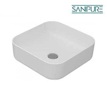Hermes Squared Washbowl 39 Cm - White - Sanipure - 4503390000