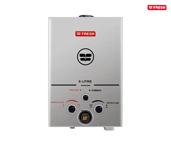 Fresh Gas Water Heater 6 Liters Spa With Chimney And Adapter - Silver - 500010962