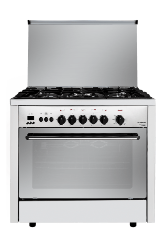 Fresh Professional Gas Cooker with Air Fryer - Stainless Steel - 5 Burners - 90 cm - 500014441