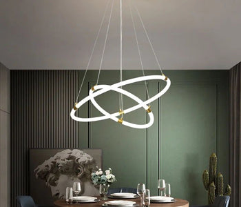 Qurtoba Chandeliers - Gold & White - Metal & Melamine -60*60*150 cm - 55550003