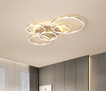 Qurtoba Ceiling Lamps - Gold - Metal & Acrylic -7*100*100 cm - 55550009