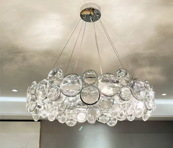 Qurtoba Chandeliers - Silver - Stainless Steel* Crystal- 50*50*150 cm - 55550050
