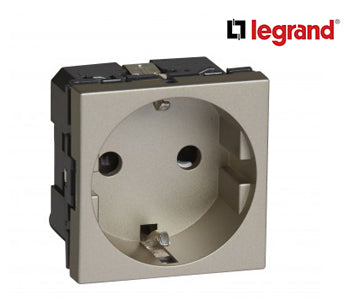 German Standard Socket Outlets Arteor With Shutters - 2 Modules - Champaign - Legrand - 570041