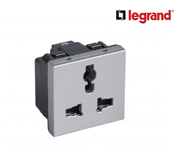 Multistandard Socket Outlets Arteor With Shutter - 2 Modules - Soft Alu - Legrand - 571042