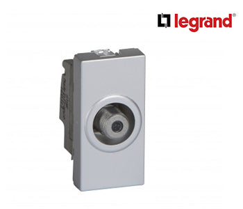 TV Single Shielded "F" Type Arteor TV Sockets - 1 Module - Soft Alu - Legrand - 571050