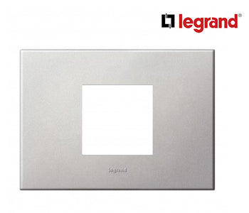 Plate Arteor - Italian/Us Standard - Square - 2 Module - Soft Alu - Legrand - 571412