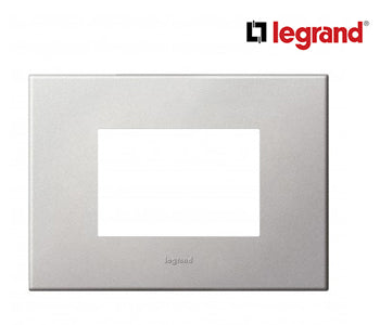 Plate Arteor - Italian/Us Standard - Square - 3 Module - Soft Alu - Legrand - 571413
