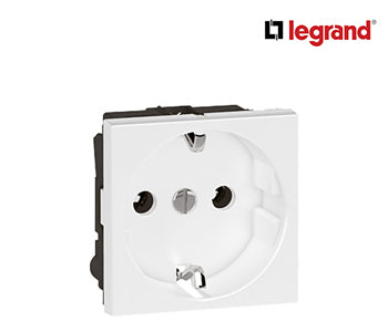 German Standard Socket Outlets Arteor With Shutters - 2 Modules - White - Legrand - 572118