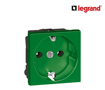 German Standard Socket Outlets Arteor With Shutters - 2 Modules - Green - Legrand - 572462