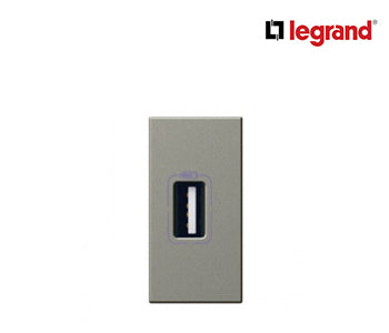 USB Power Supply Charger Arteor - Single USB Sockets - 5 V- 1.1 A - 1 Module - Magnesium - Legrand - 572571