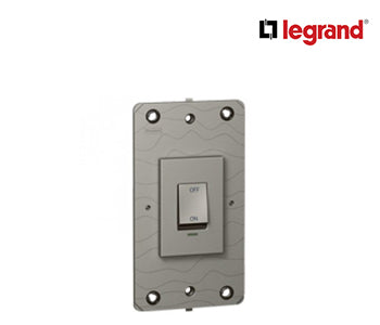 Double pole Switch Arteor 45 A 250 V~ Wth Neon - 2 Modules - Magnesium - Legrand - 572580