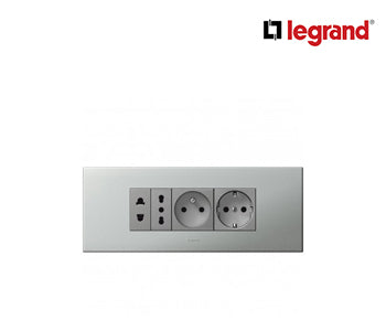 Euro - US Power Socket Outlets Arteor With Shutters - 1 Module - Magnesium - Legrand - 572604
