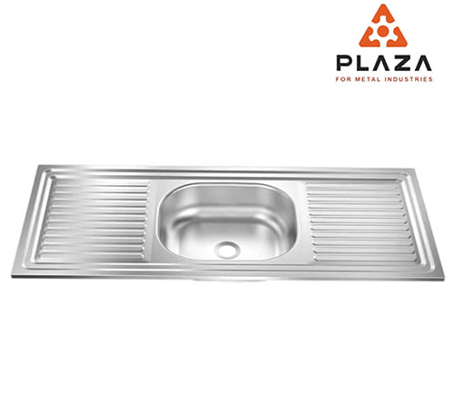 Plaza Sakr - Stainless Steel Kitchen Sink - 1 Bowl With Double Drain Board 120 cm - 602010304