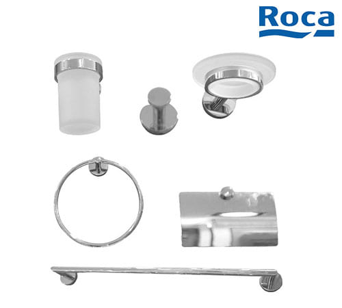 Roca Compas - Bathroom Accessory Set 6 Pieces - Chrome - 817560