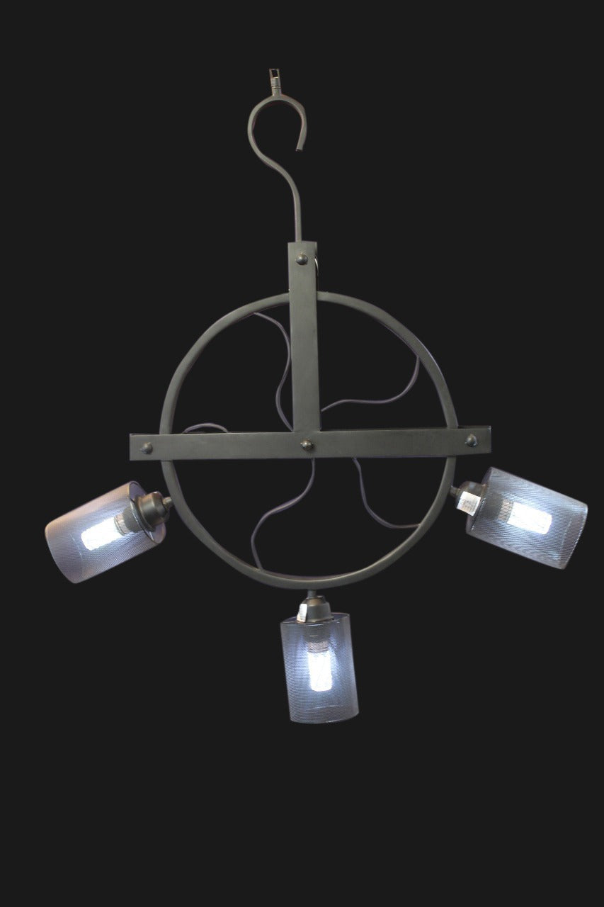 Al Tahhan Black Ferforger Pendant 150×70×70 cm - 3 Bulbs - TH-90475/3