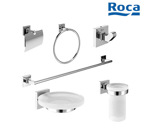 Roca Cubica - Bathroom Accessory Set 6 Pieces - Chrome - A816833001